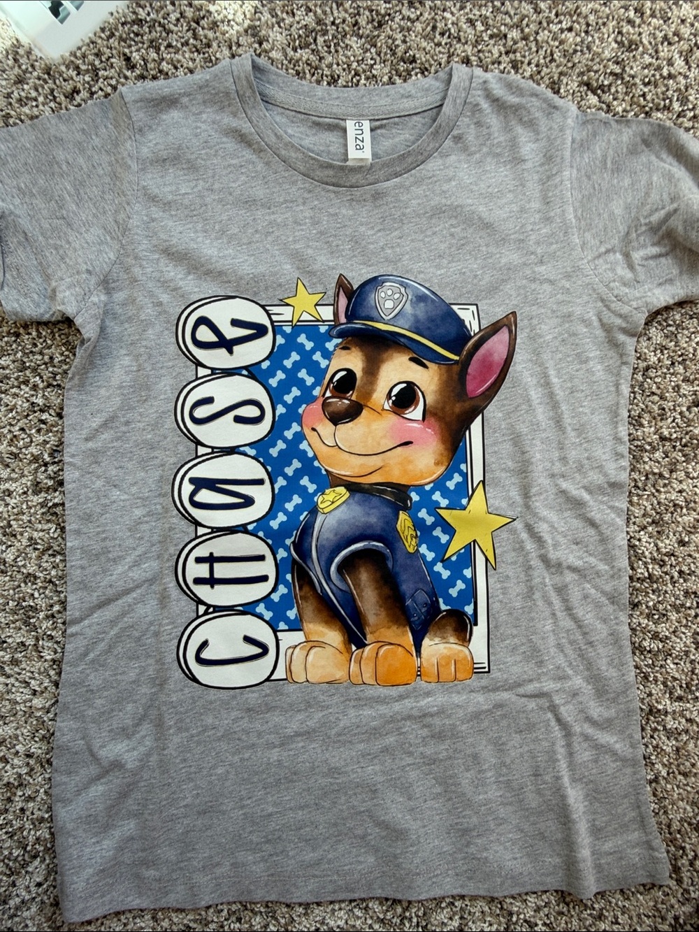 Paw Patrol girls Gray Chase Short Sleeve Tee size youth large